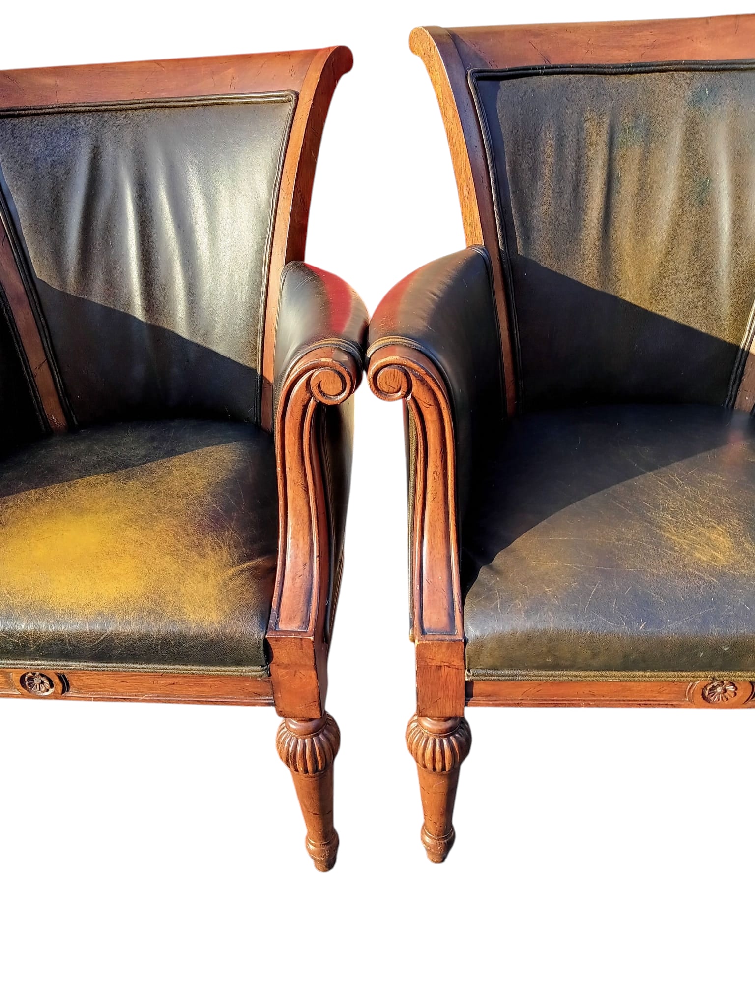 Elevate Your Home With This Exquisite Pair of Limited Edition Side Leather Chairs by Baker Furniture - 7