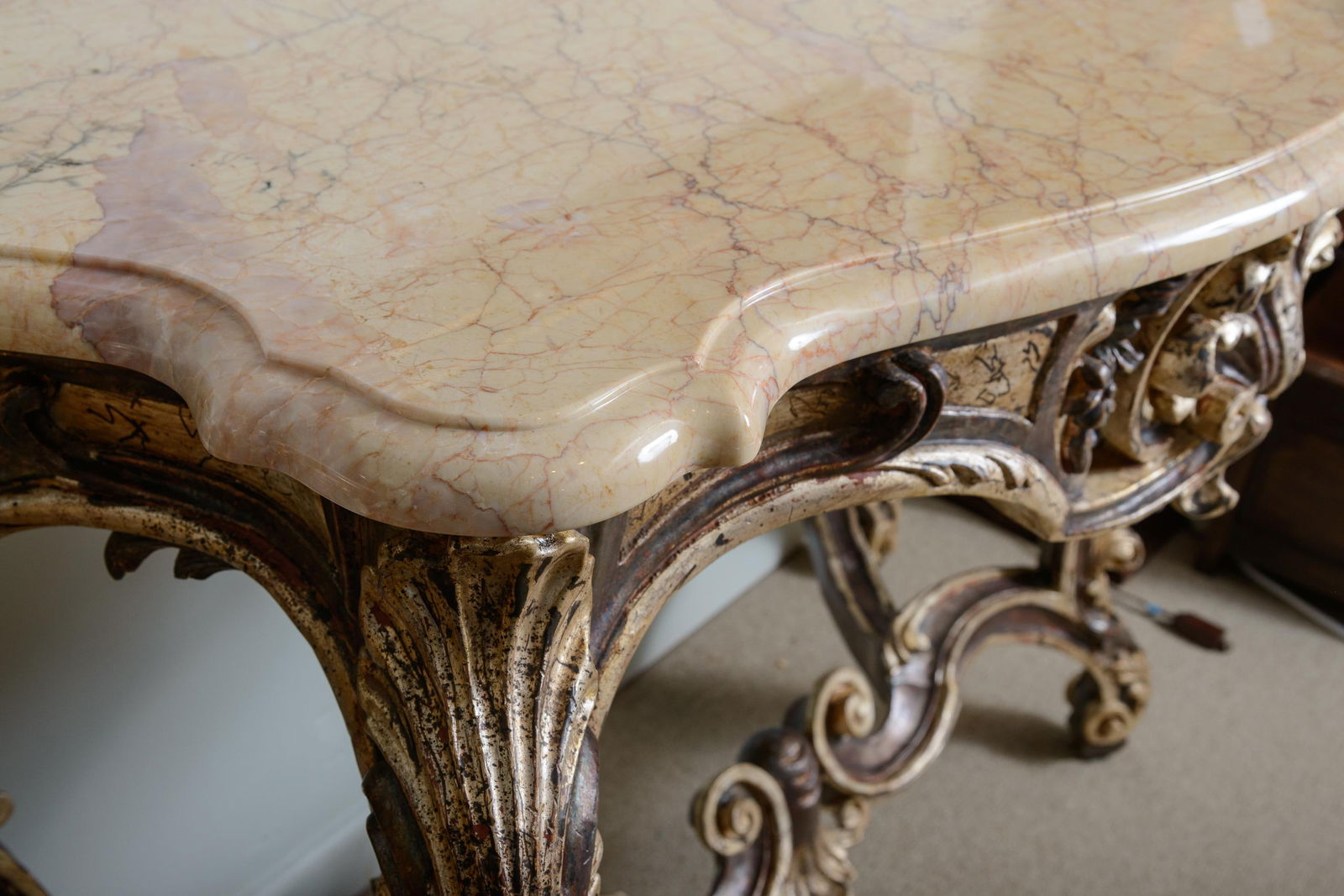 Regency Style Console With Marble Top - 8