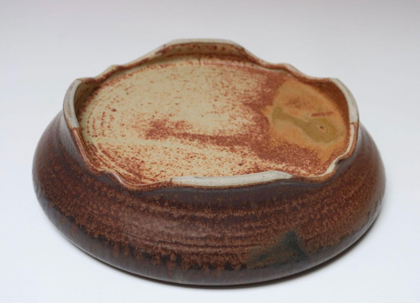 Large Vintage Studio Pottery Ombré Planter and Draining Saucer by Deanna Nichols - 16