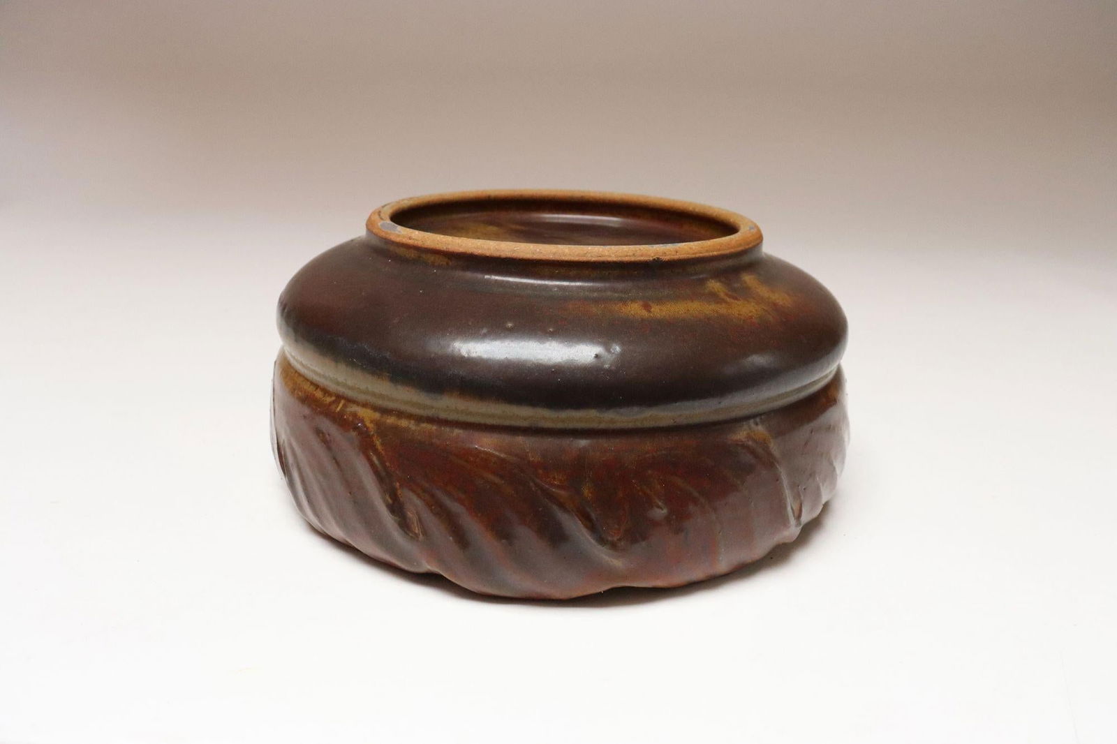 Vintage Matte Maroon Glazed Ceramic Planter Bowl by Deanna Nichols - 7