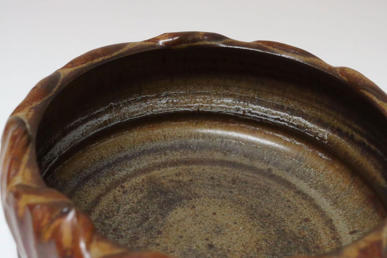 Vintage Matte Maroon Glazed Ceramic Planter Bowl by Deanna Nichols - 9