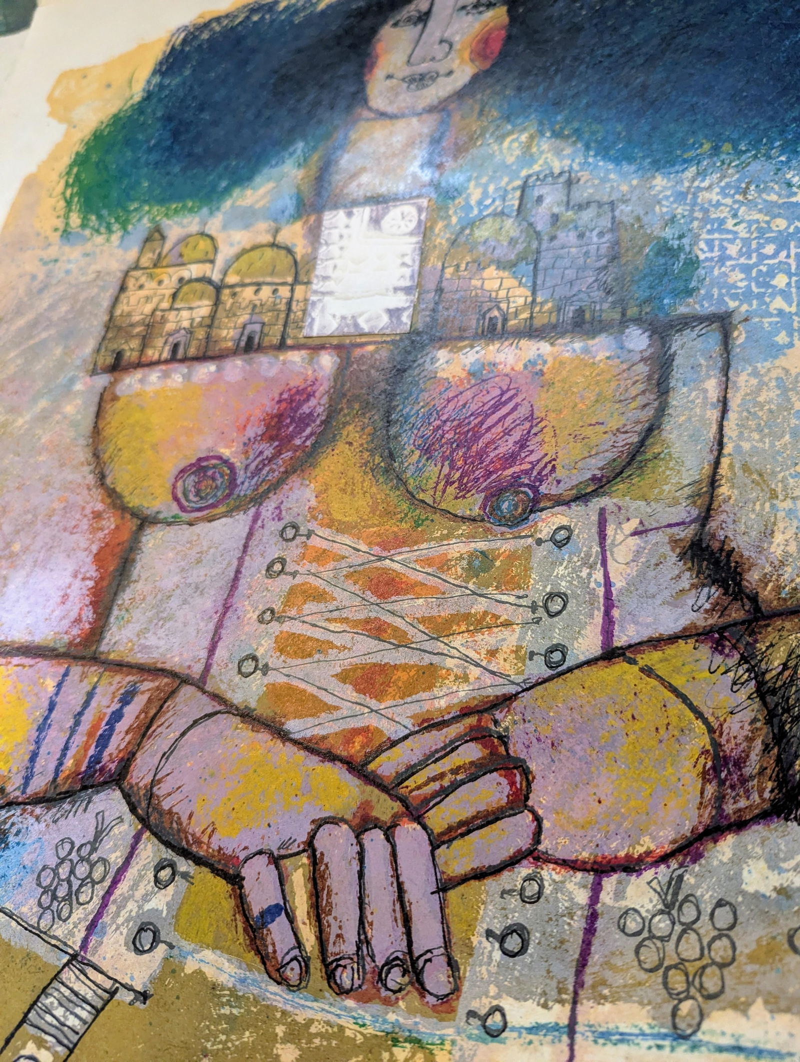 1980s Limited Edition Signed "Jerusalem Roule Le Long De Ma Gorge" by Theo Tobiasse (1927-2012) - 3