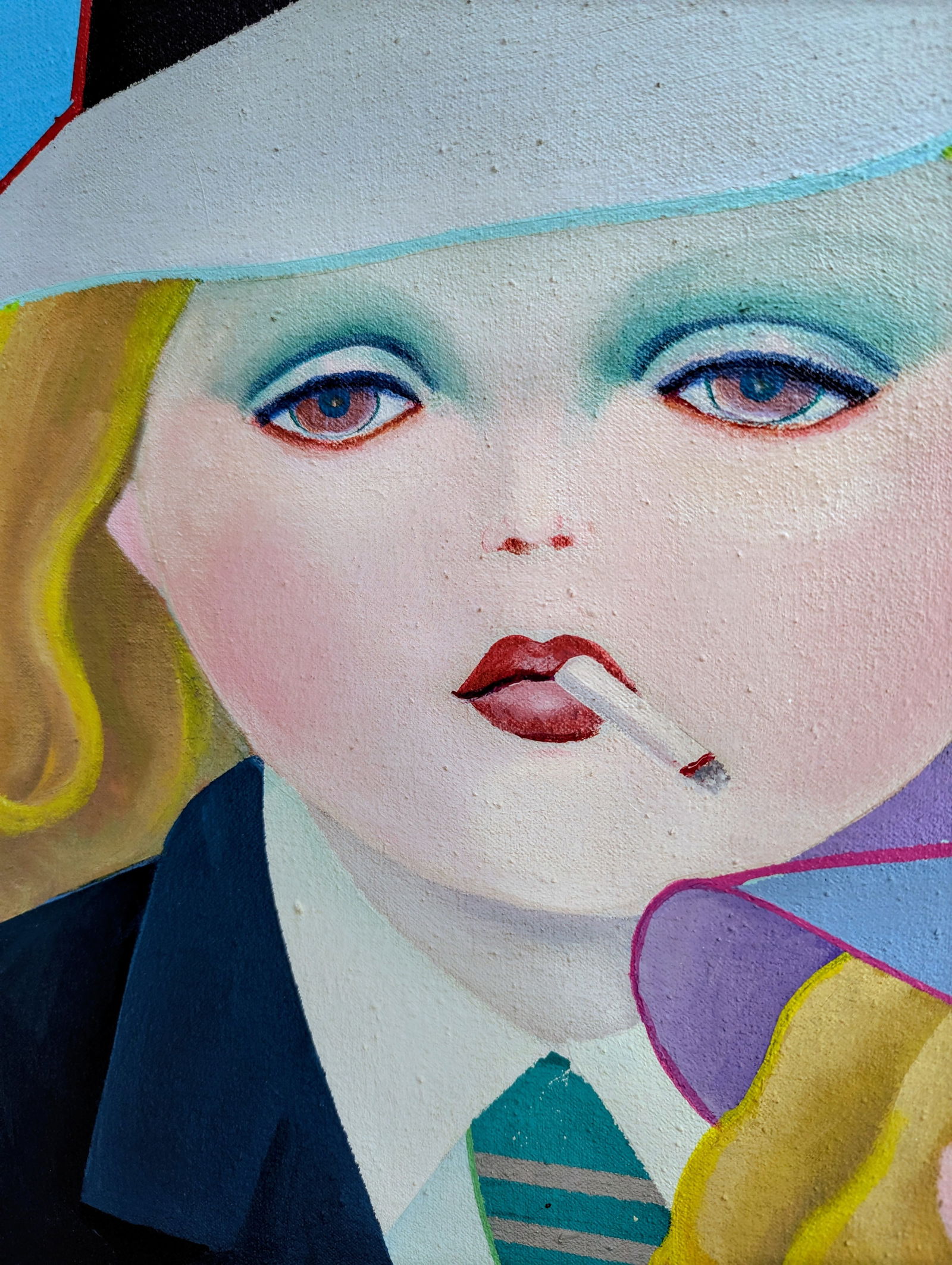 1980s Oil Painting Portrait of Women in Gentlemen's Attire by Keiko Noda - 5