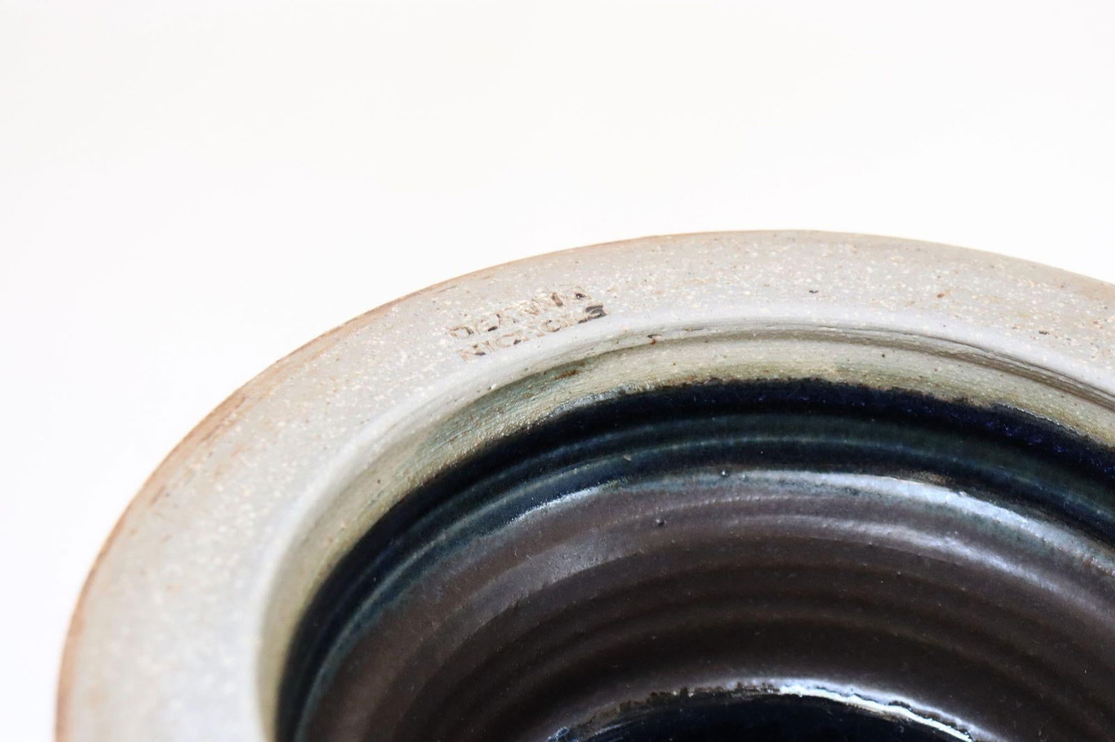 Vintage Studio Pottery Metallic Blue Pedestal / Votive Holder by Deanna Nichols - 17