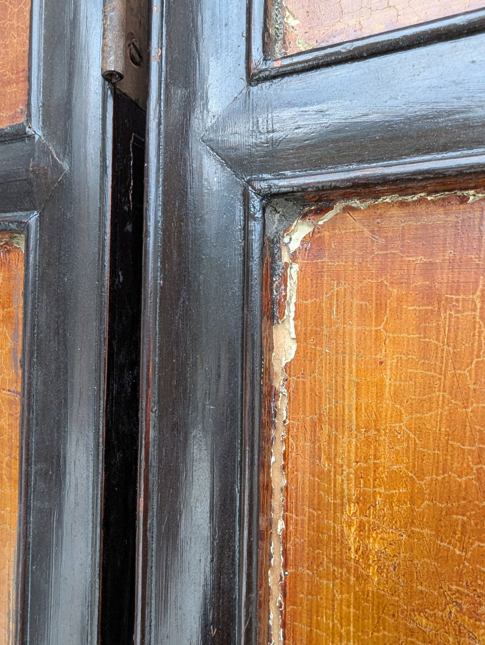 1940s Chinese Coromandel Four Panel Hand Painted Folding Screen /Partition - 15