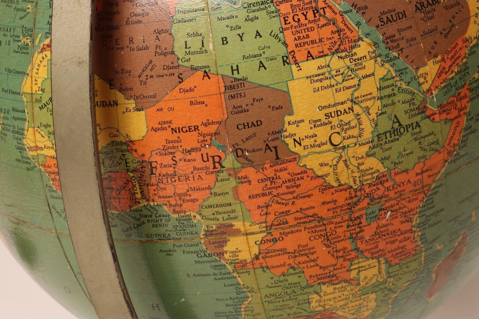 Mid-Century American Modern Illuminated 12" Library Globe by Replogle - 9