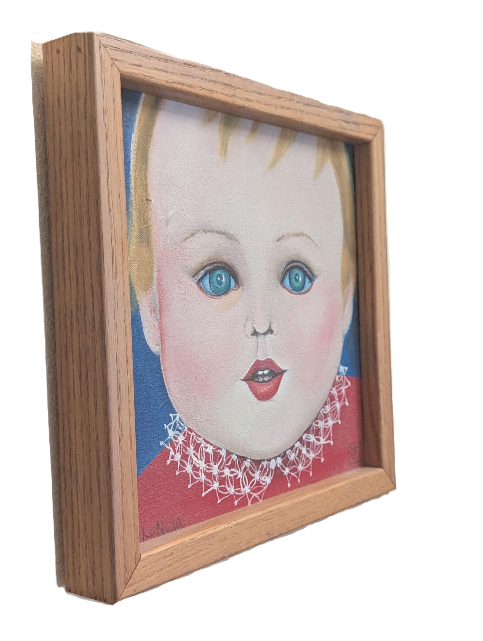 Late 20th Century Original Oil Painting Portrait of a Child by Artist Keiko Noda - 3