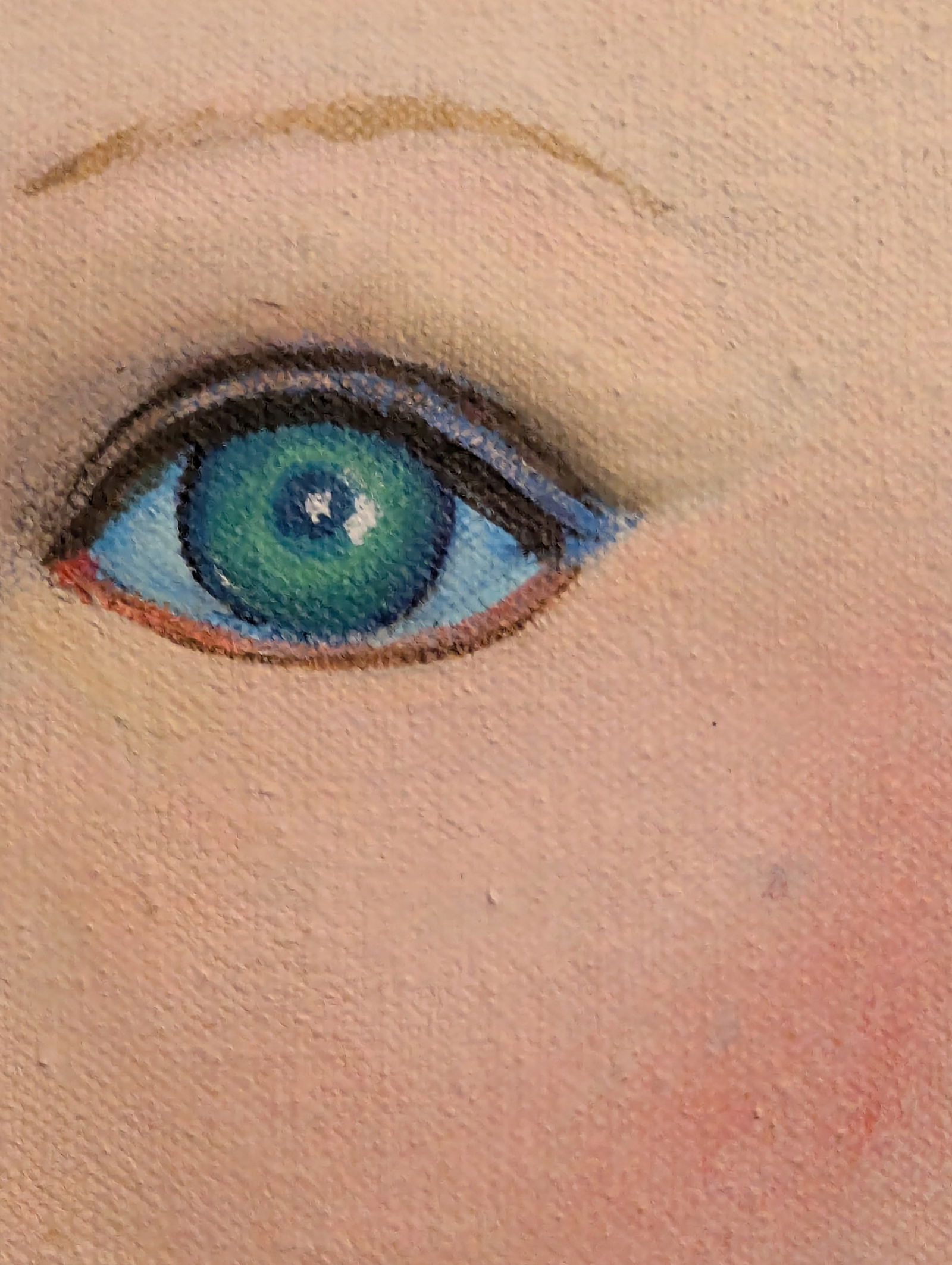 Late 20th Century Original Oil Painting Portrait of a Child by Artist Keiko Noda - 7