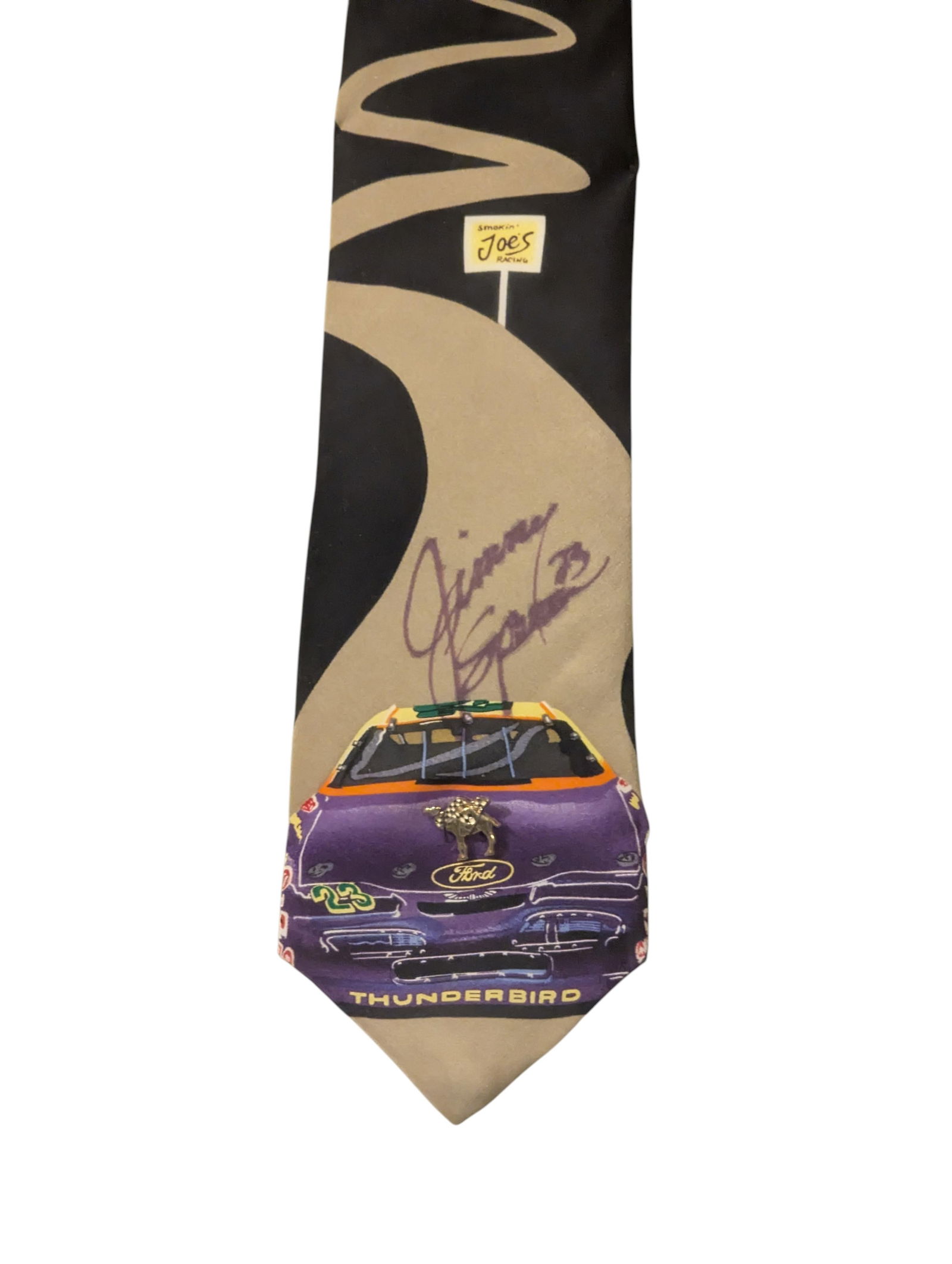 Vintage Nascar Tie Signed by Jimmy Spencer - 2