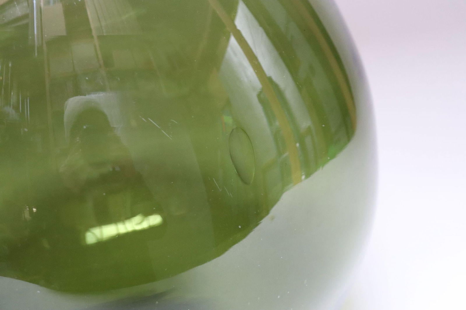 Vintage Italian Green Blown Glass Bulbous Form Demijohn Carboy - 14