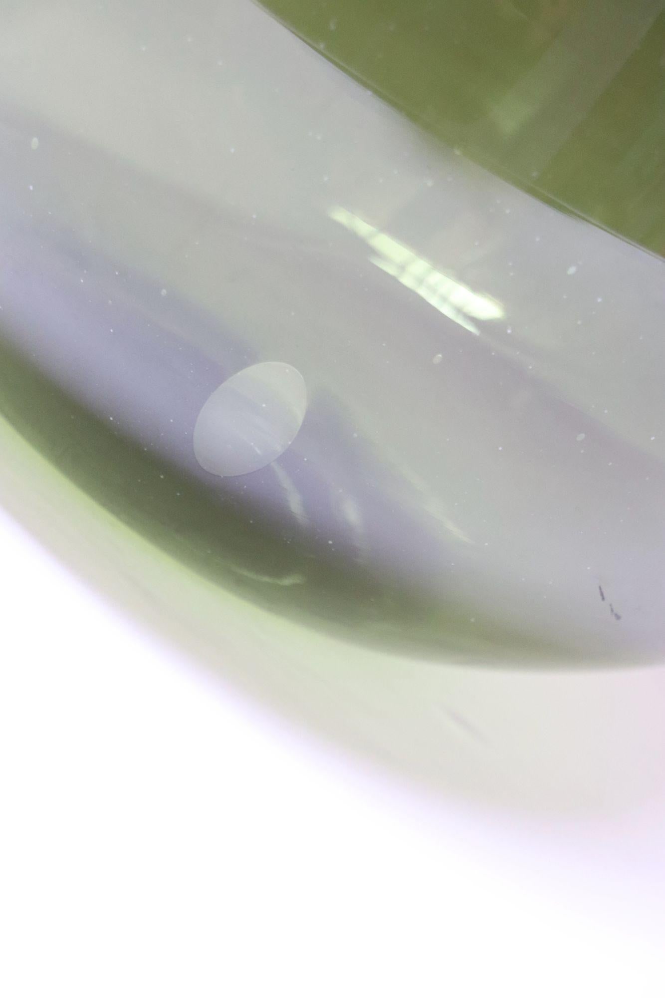 Vintage Italian Green Blown Glass Bulbous Form Demijohn Carboy - 16