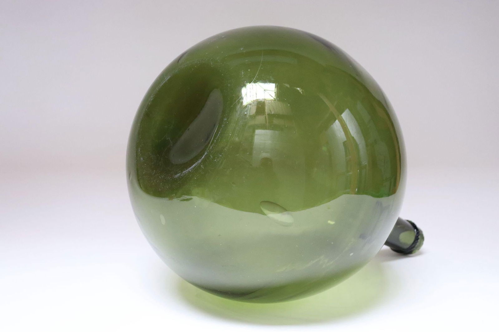 Vintage Italian Green Blown Glass Bulbous Form Demijohn Carboy - 5