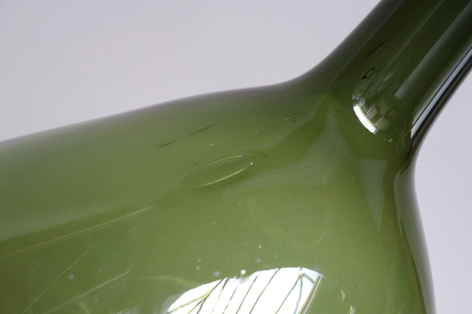 Vintage Italian Green Blown Glass Bulbous Form Demijohn Carboy - 9