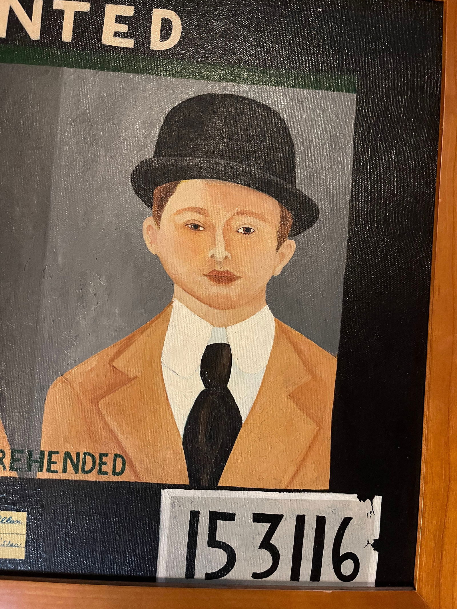 Mid 20th Century Larry Zingale Original Acrylic Painting of New York Mobster Abraham Friedman Wanted - 2