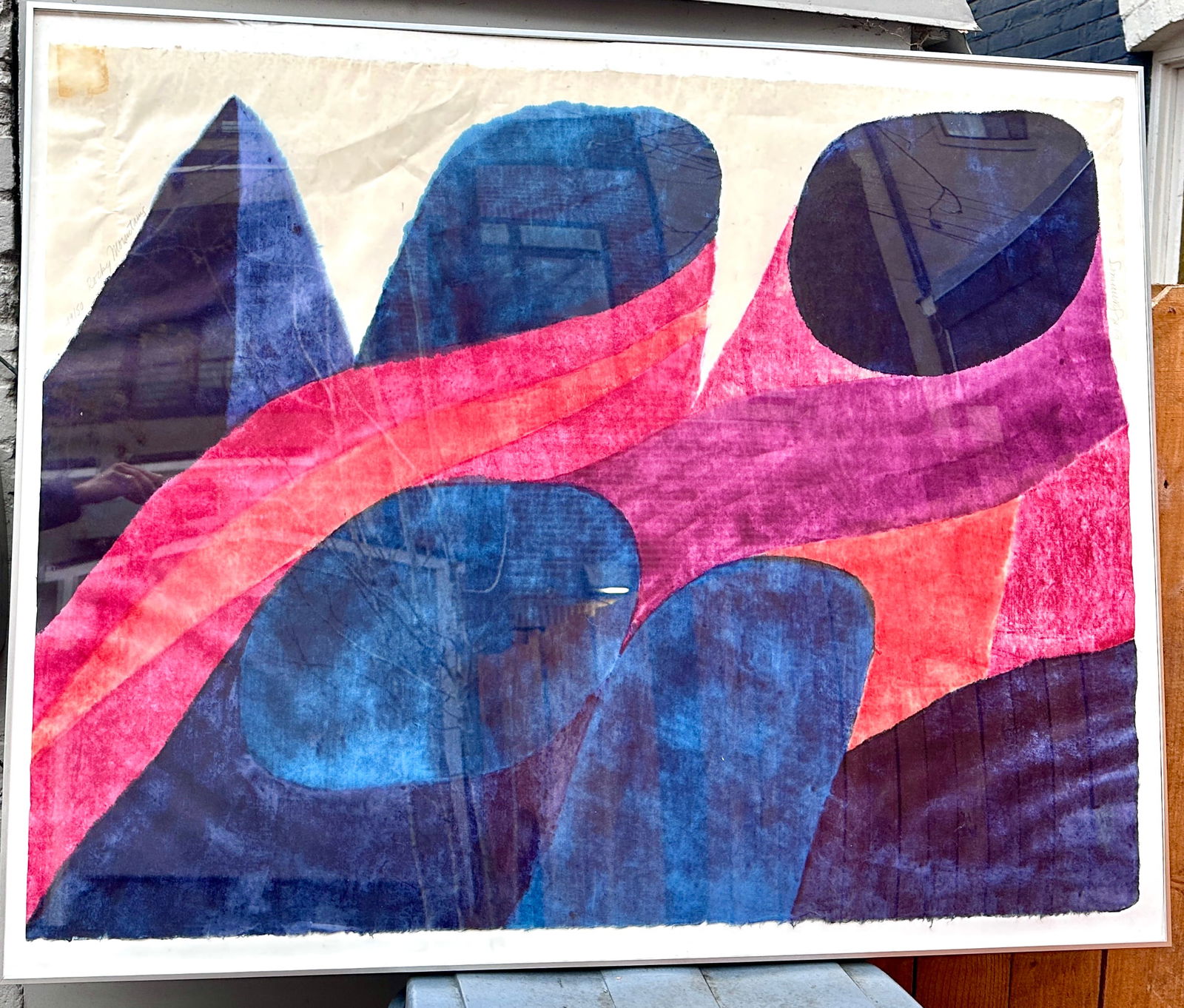 1970s Large 51" Original Signed Carol Summers "Rocky Mountains" Woodcut Print - 11