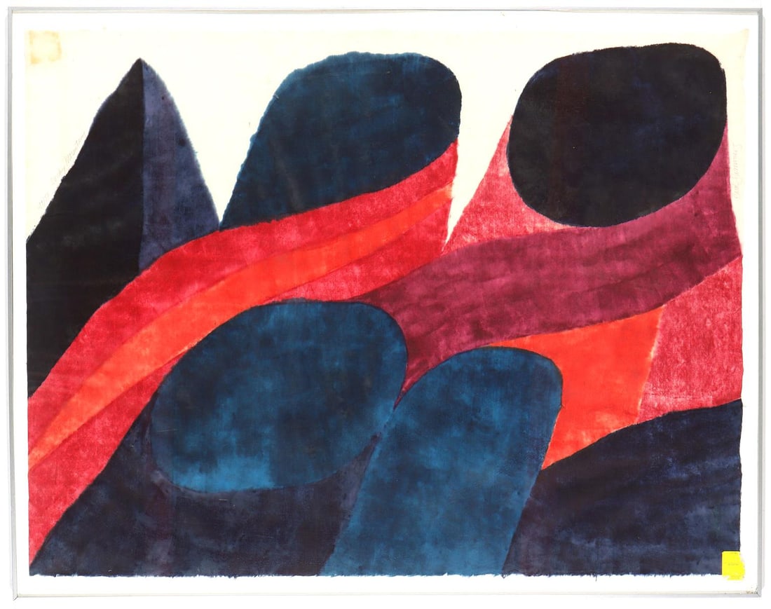 1970s Large 51" Original Signed Carol Summers "Rocky Mountains" Woodcut Print - 2