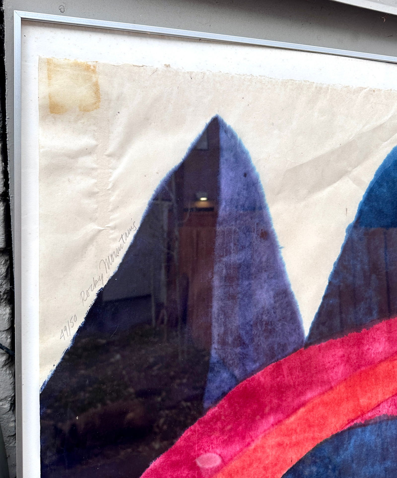 1970s Large 51" Original Signed Carol Summers "Rocky Mountains" Woodcut Print - 9