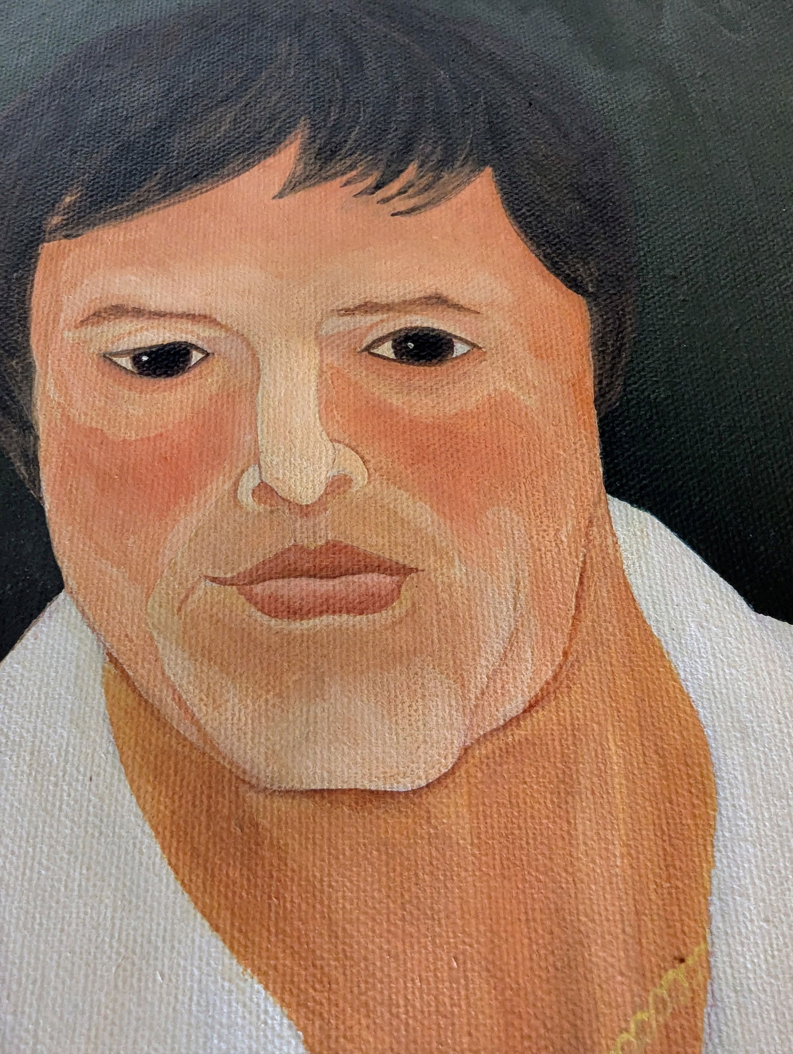 Late 20th Century Portrait of Man With Coca Cola Bottle Framed Acrylic Painting by Larry Zingale - 3