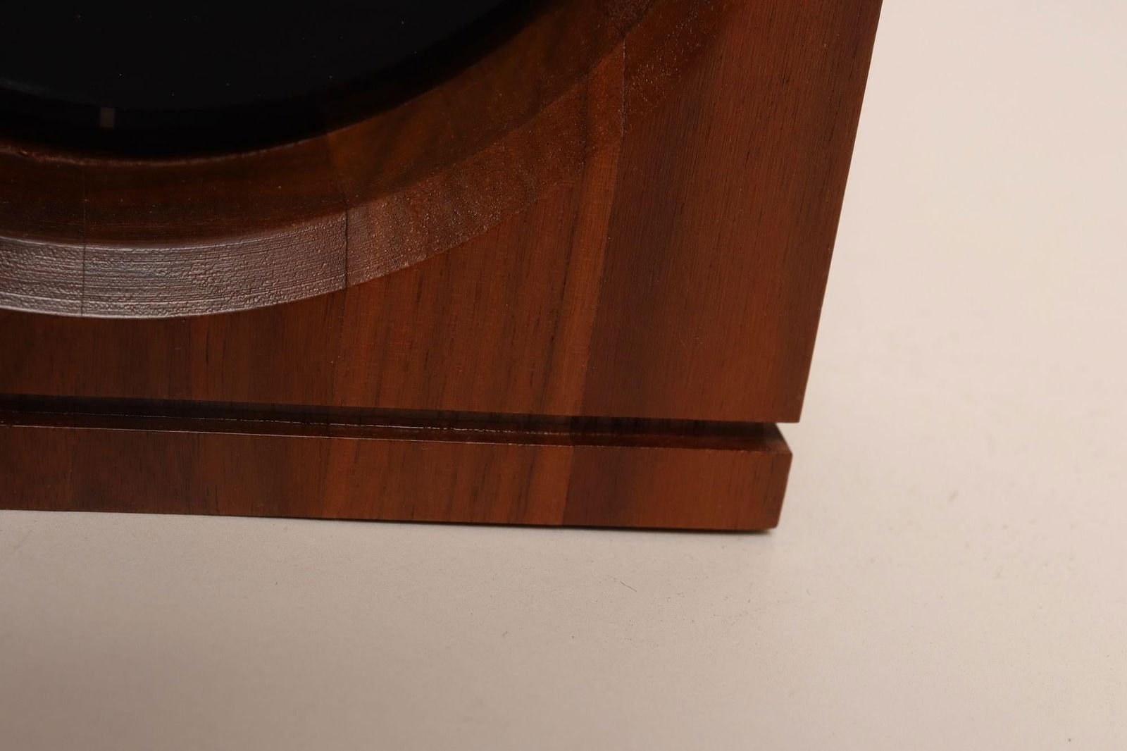 Vintage American Modernist Staved Walnut Square Wall Clock With Date Window - 13