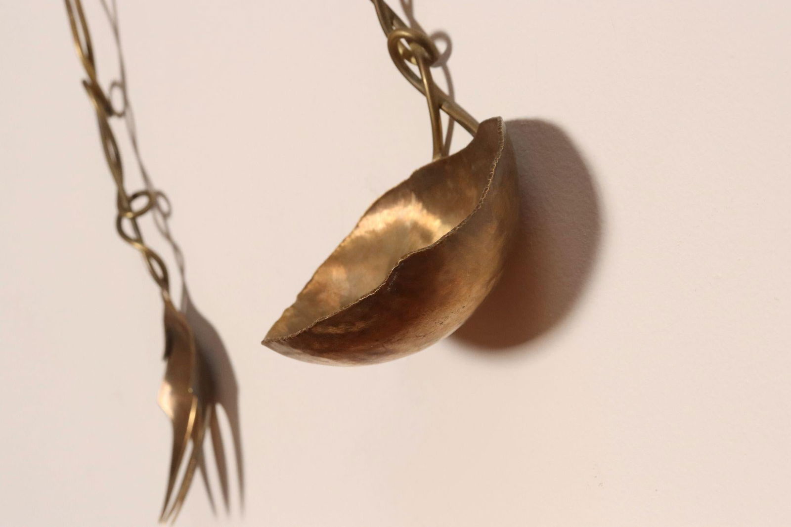 Set of Three Brutalist Brass Decorative Serving Pieces - Ladle, Spoon, and Fork - 6