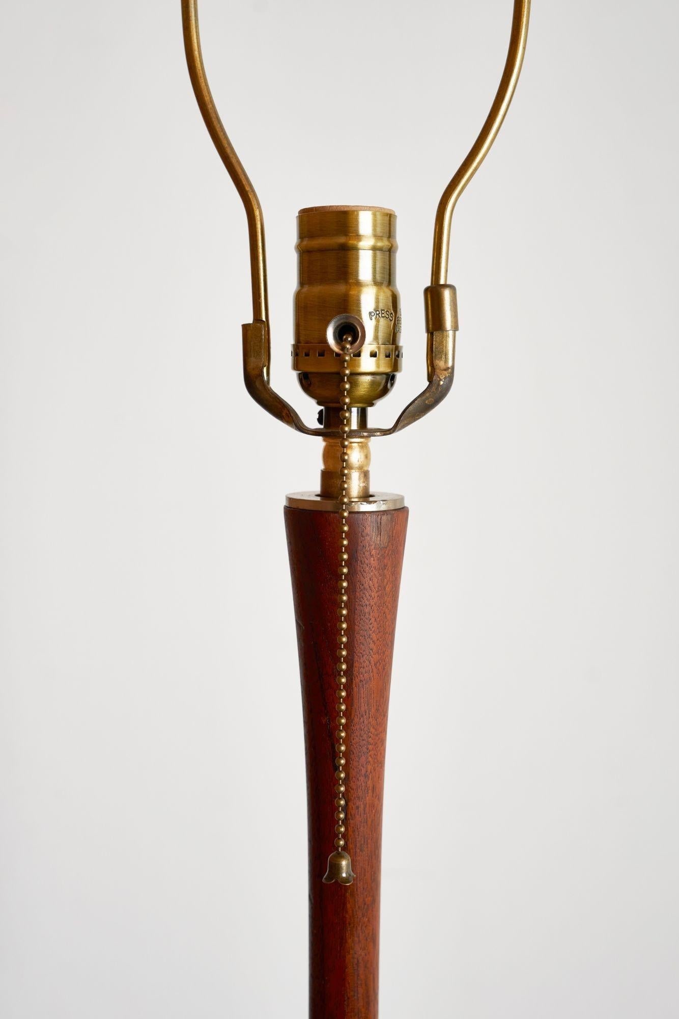 Vintage Scandinavian Sculptural Solid Teak and Brass Floor Lamp - 10