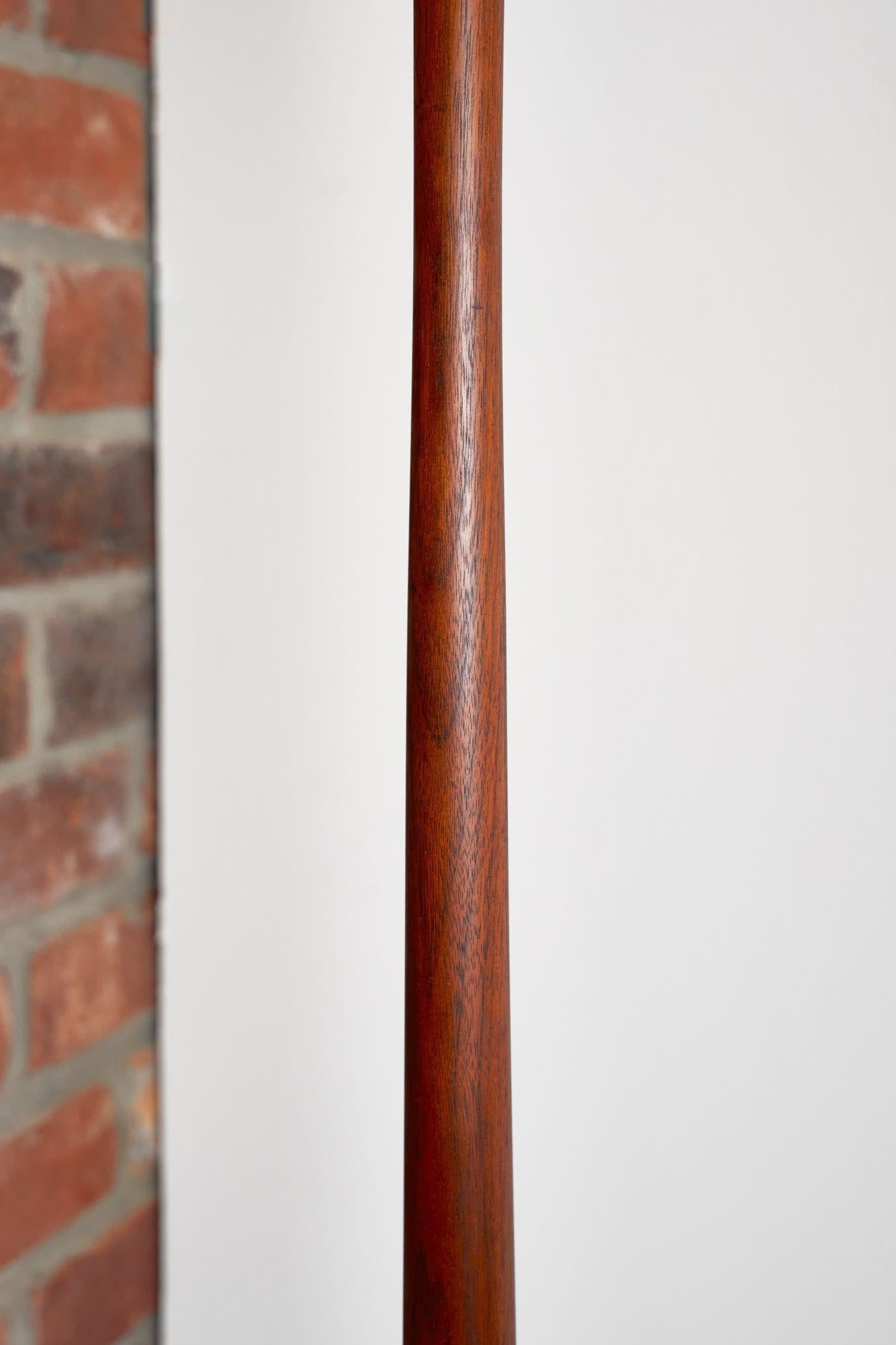 Vintage Scandinavian Sculptural Solid Teak and Brass Floor Lamp - 14