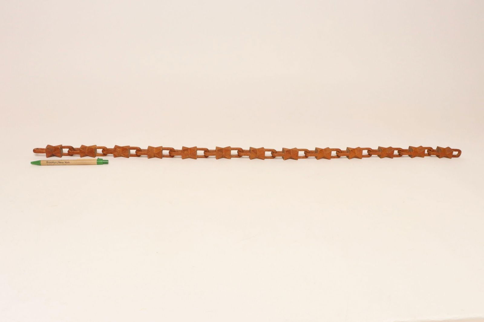 Vintage Folk Art Hand-Carved Bow Tie Whimsy Chain - 6