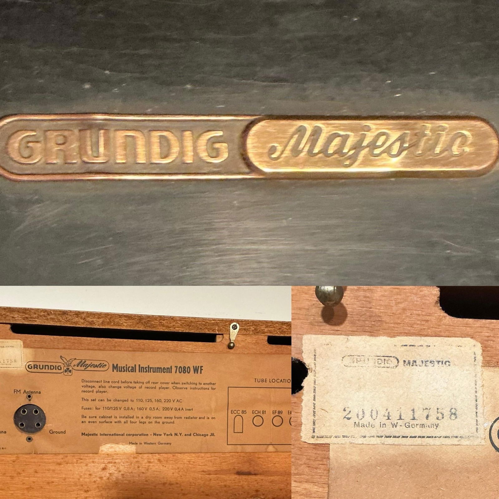 Mid-Century German Grundig Majestic 7080 Wf Stereo Console Radio, Circa 1955-1957 - 11