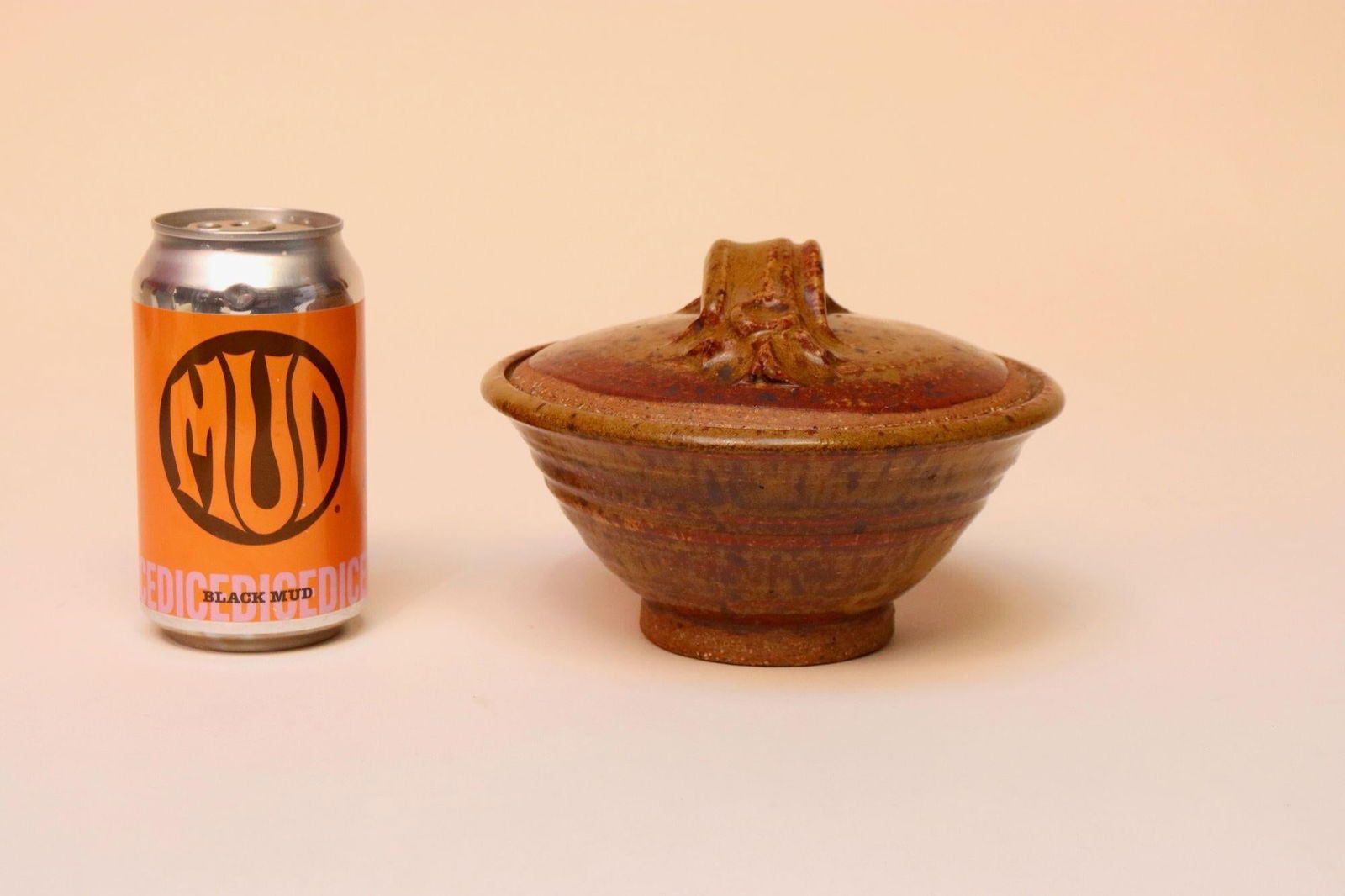 Mid-Century Modern Ochre Studio Pottery Bowl With Lid by Deanna Nichols - 10