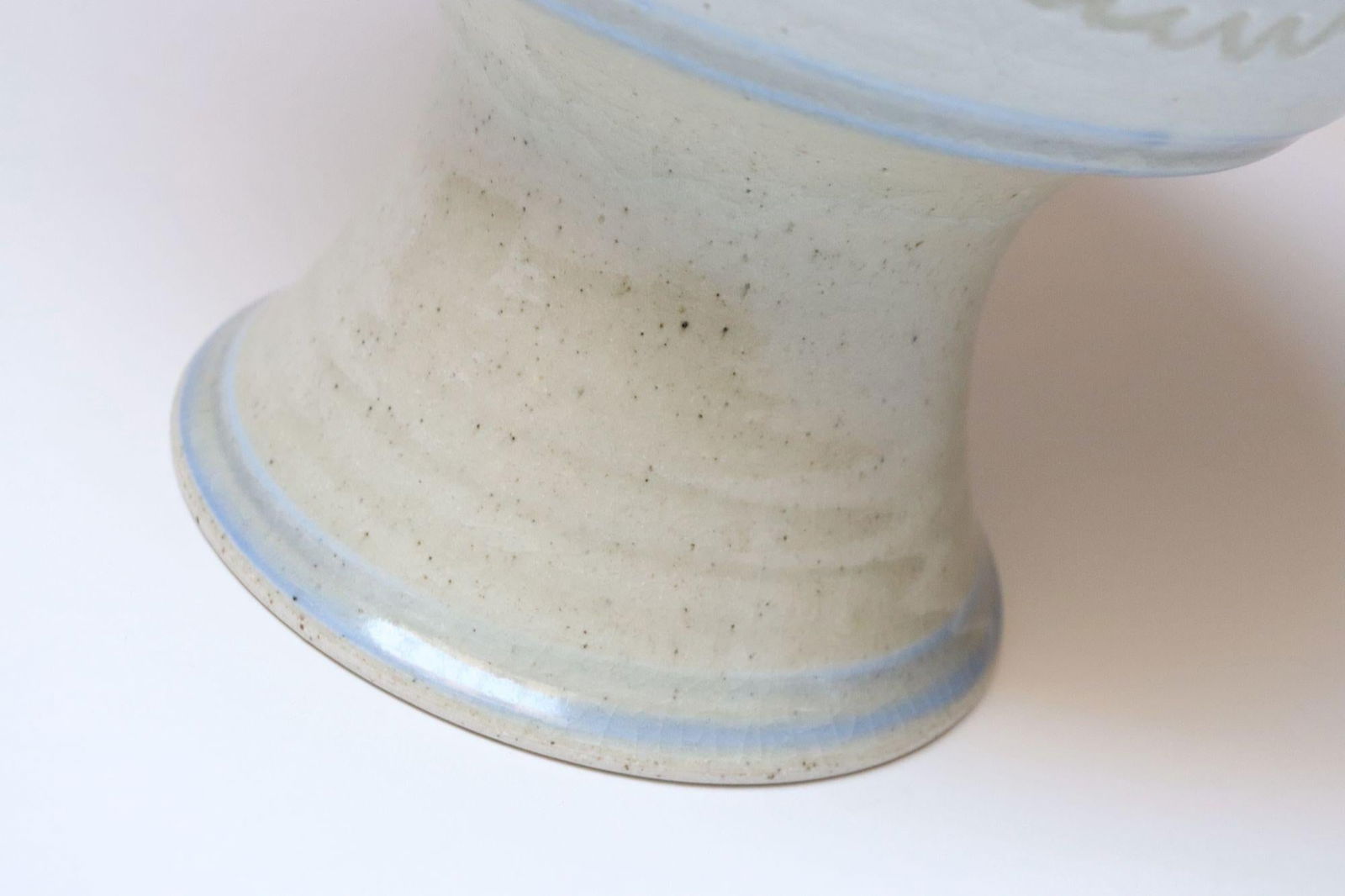 Vintage Incised Studio Pottery Compote Vase With Shell Motif by Deanna Nichols - 14