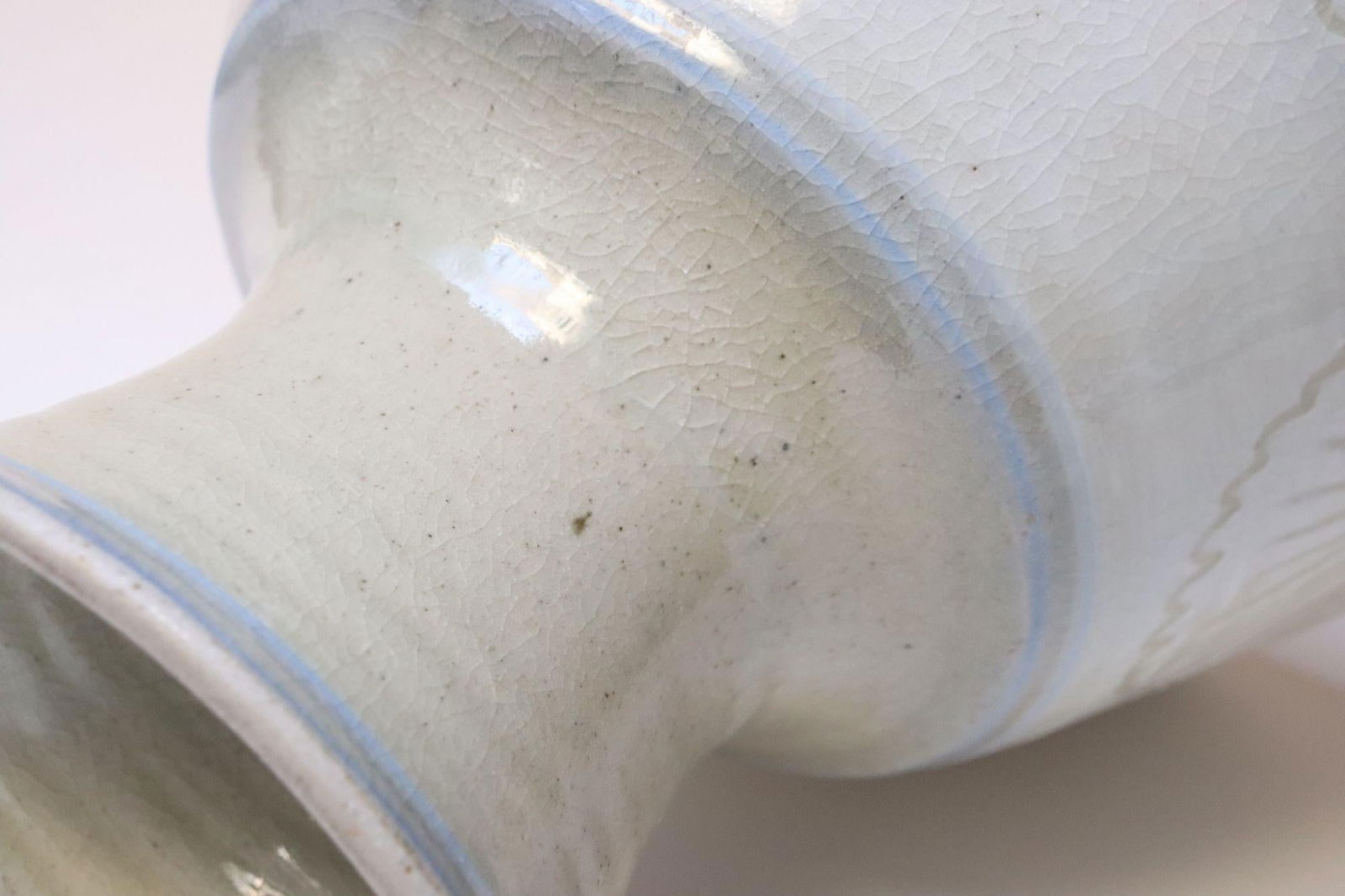 Vintage Incised Studio Pottery Compote Vase With Shell Motif by Deanna Nichols - 15