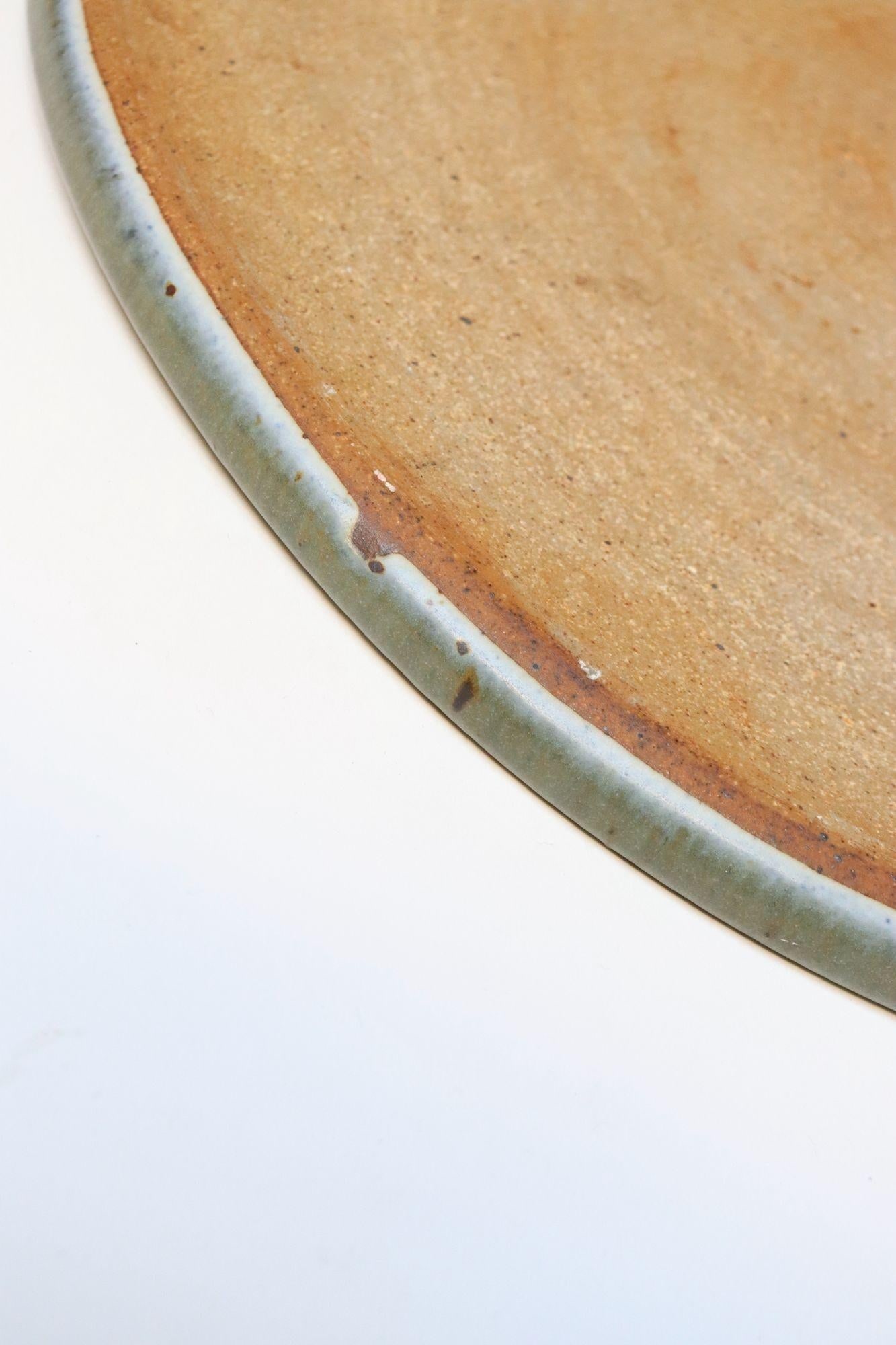 Vintage Studio Pottery Charger With Foliage Decoration by Deanna Nichols - 13