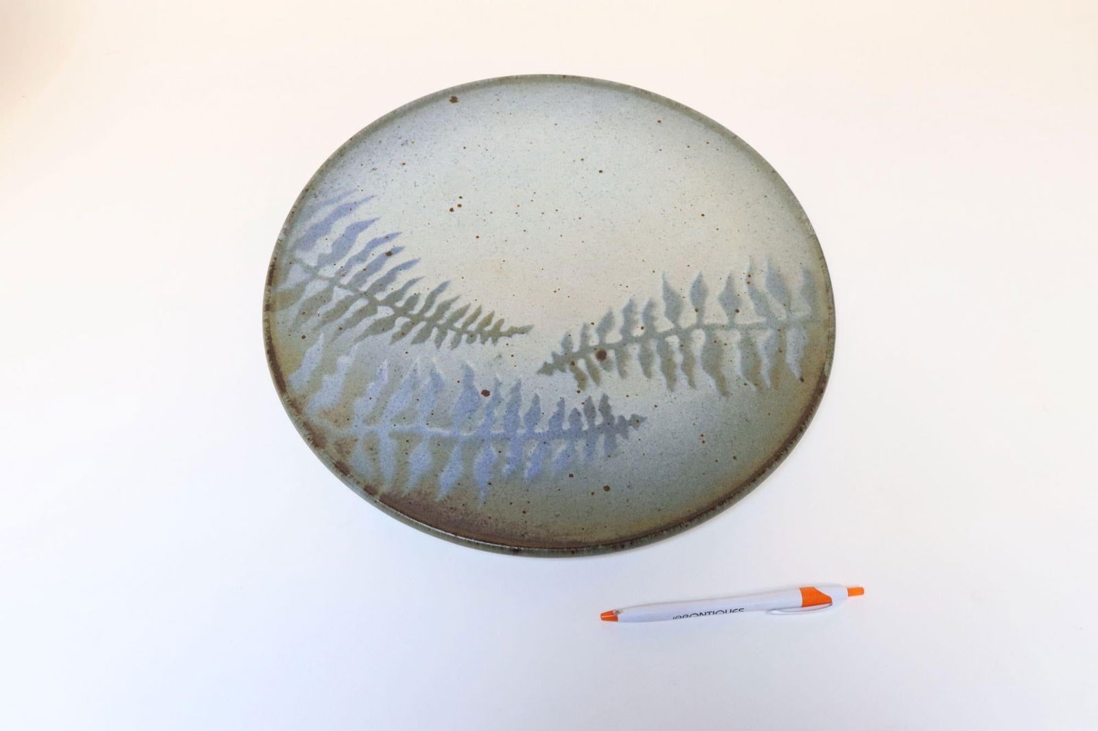 Vintage Studio Pottery Charger With Foliage Decoration by Deanna Nichols - 7