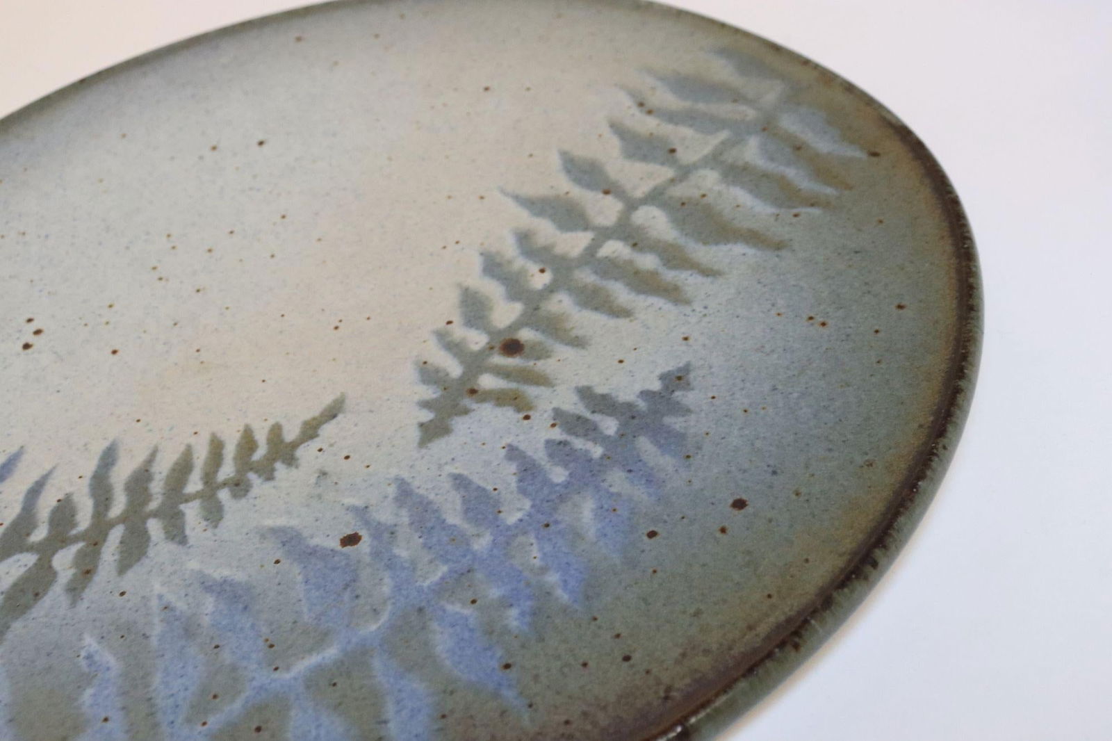 Vintage Studio Pottery Charger With Foliage Decoration by Deanna Nichols - 9