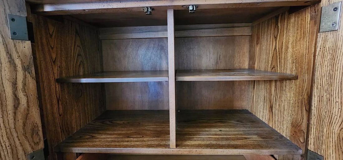 1970s Stanley Furniture Spanish Mediterranean Carved Oak Dresser Set - A Pair - 11