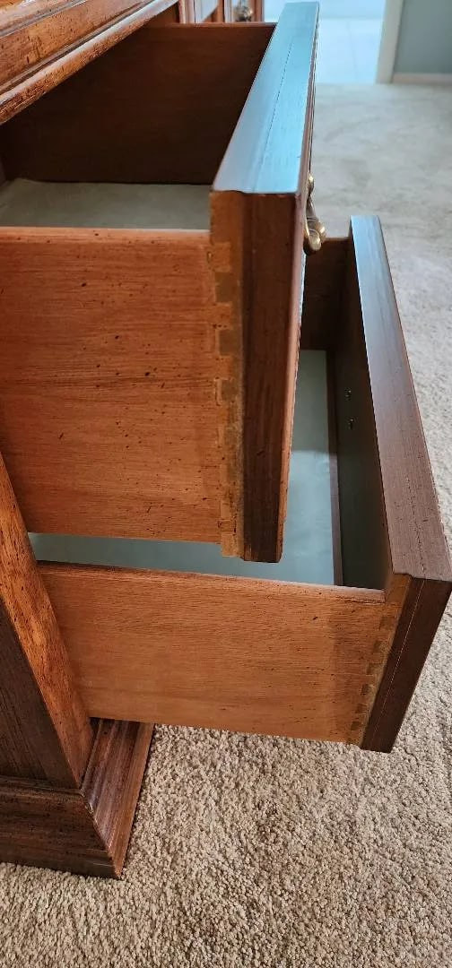 1970s Stanley Furniture Spanish Mediterranean Carved Oak Dresser Set - A Pair - 6