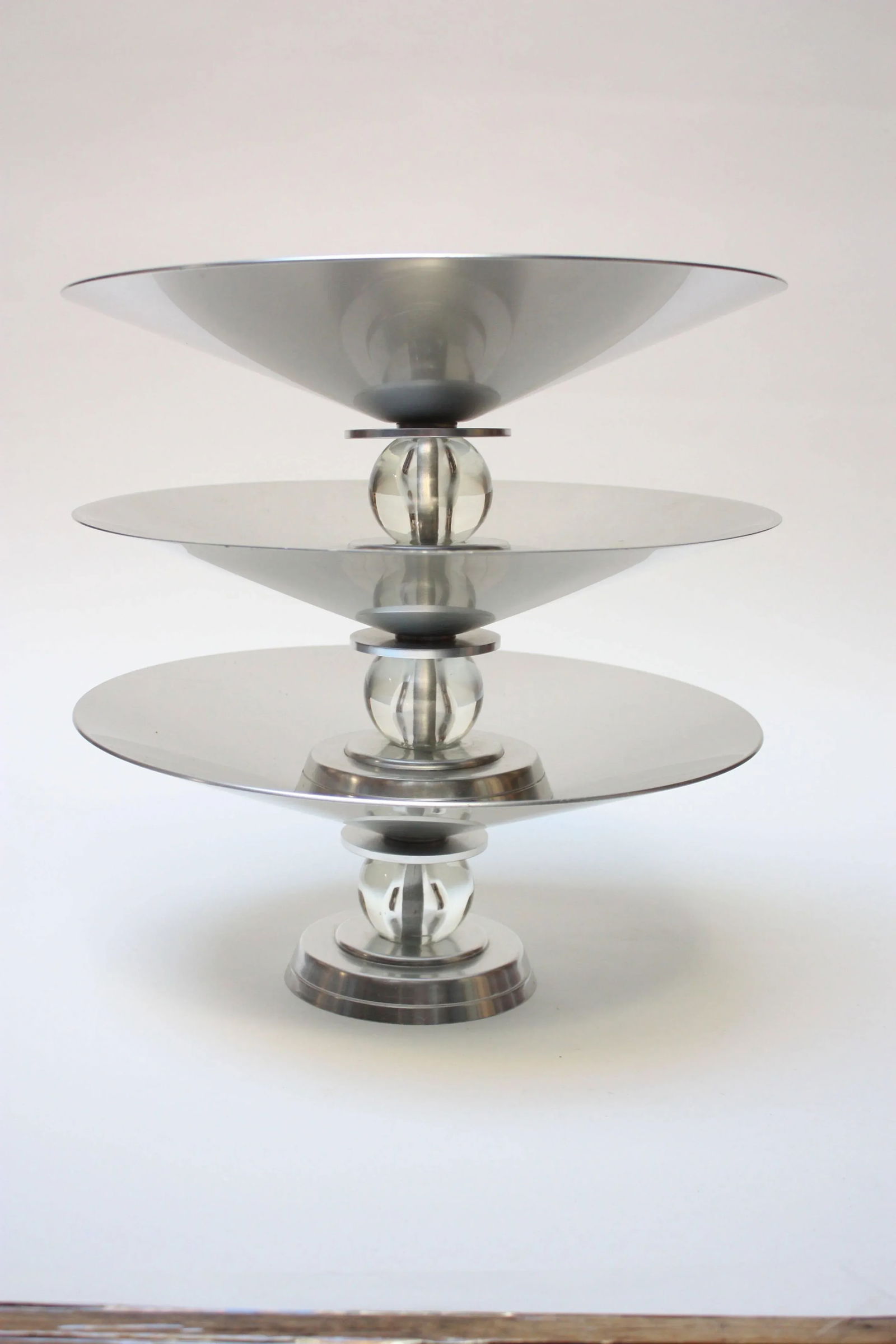 Deco Aluminum 'Stratford' Compotes by Lurelle Guild for Kensington - Set of 3 - 2