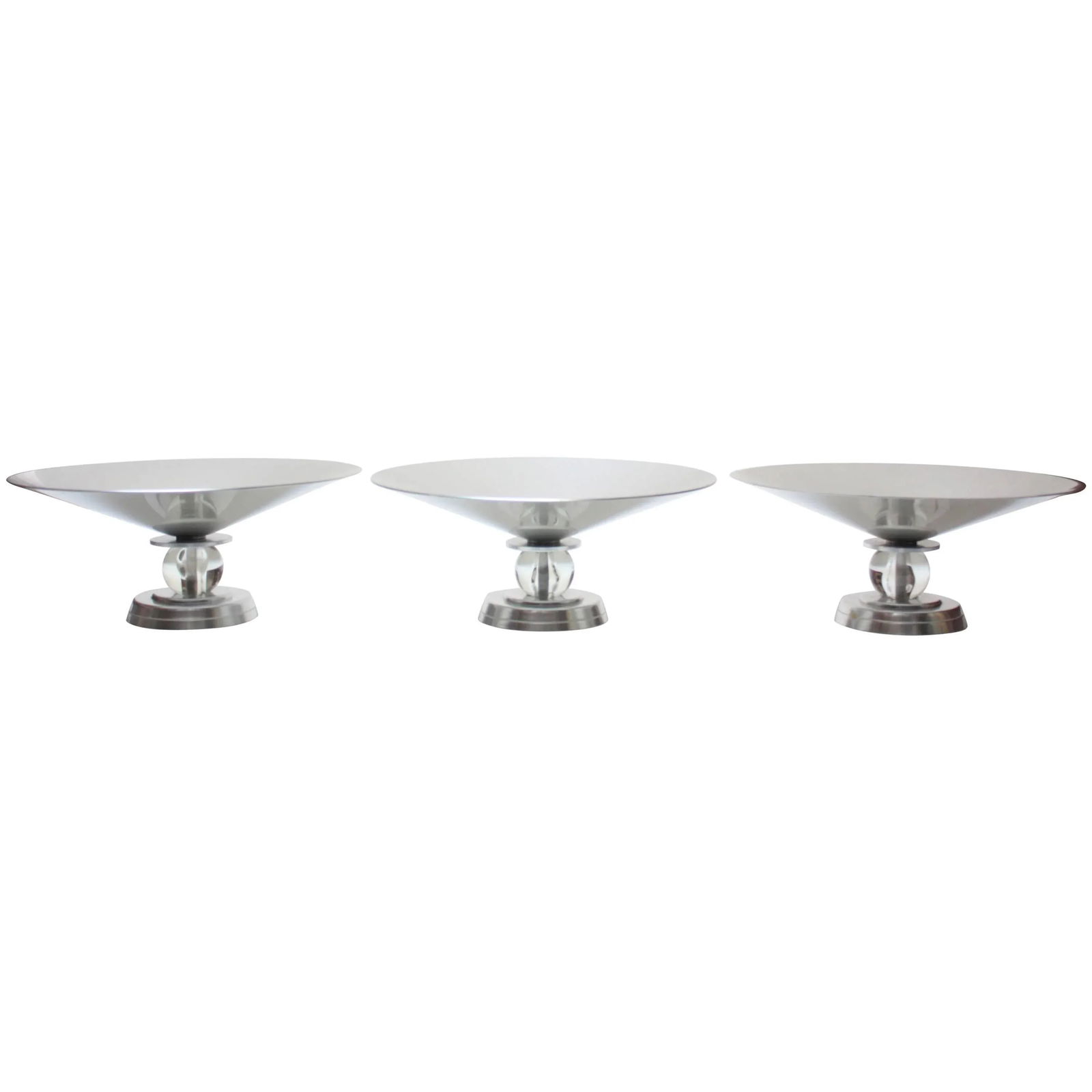 Deco Aluminum 'Stratford' Compotes by Lurelle Guild for Kensington - Set of 3 - 9