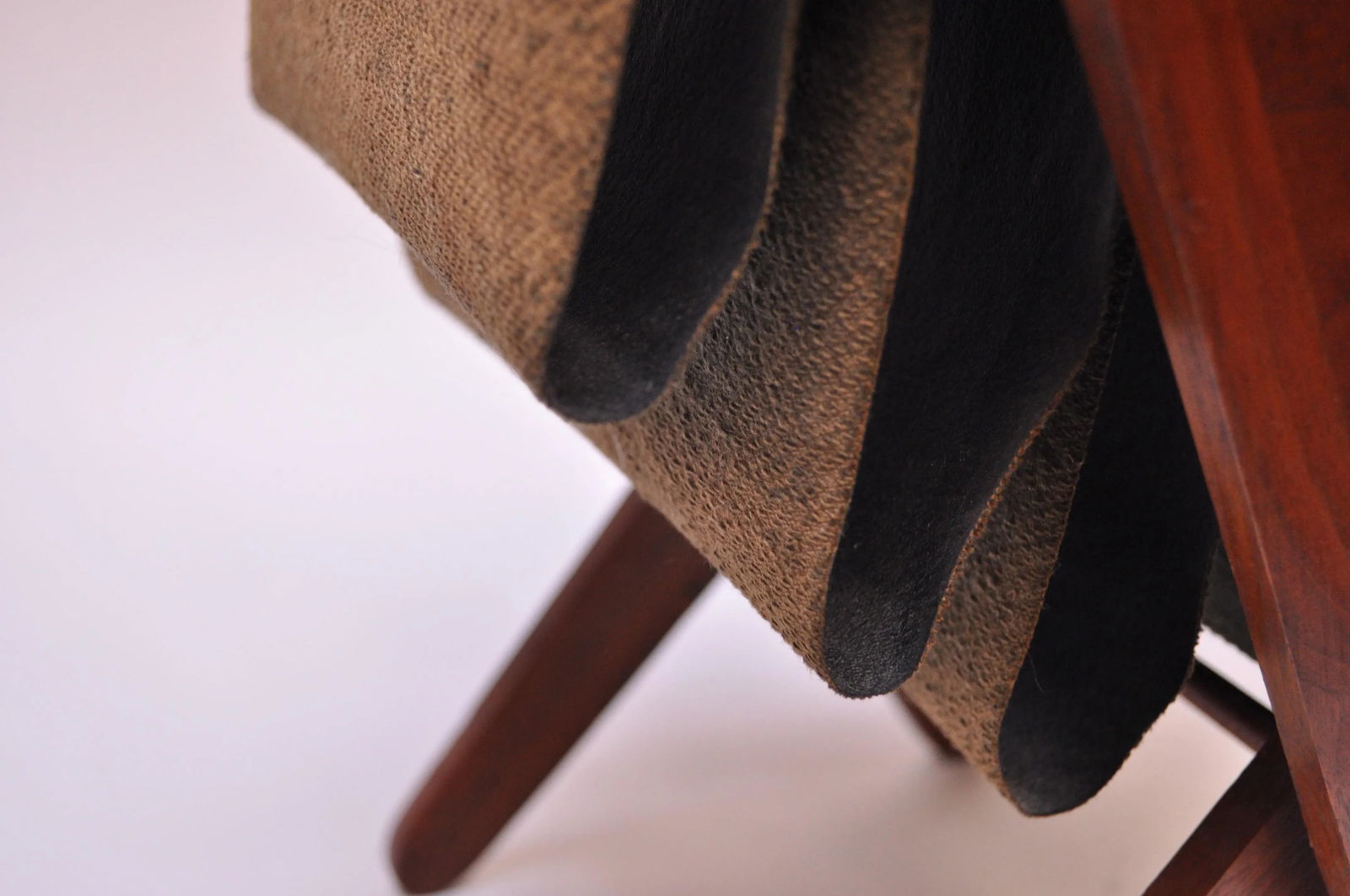 Henry P. Glass Walnut and Naugahyde Magazine Rack - 3