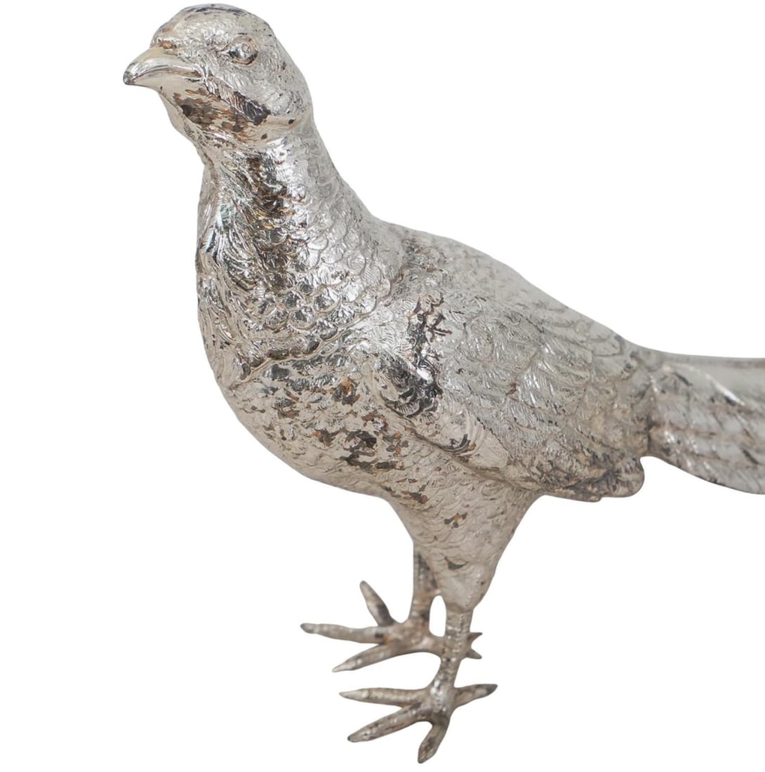 Pair of Silver Plated Pheasants - 8