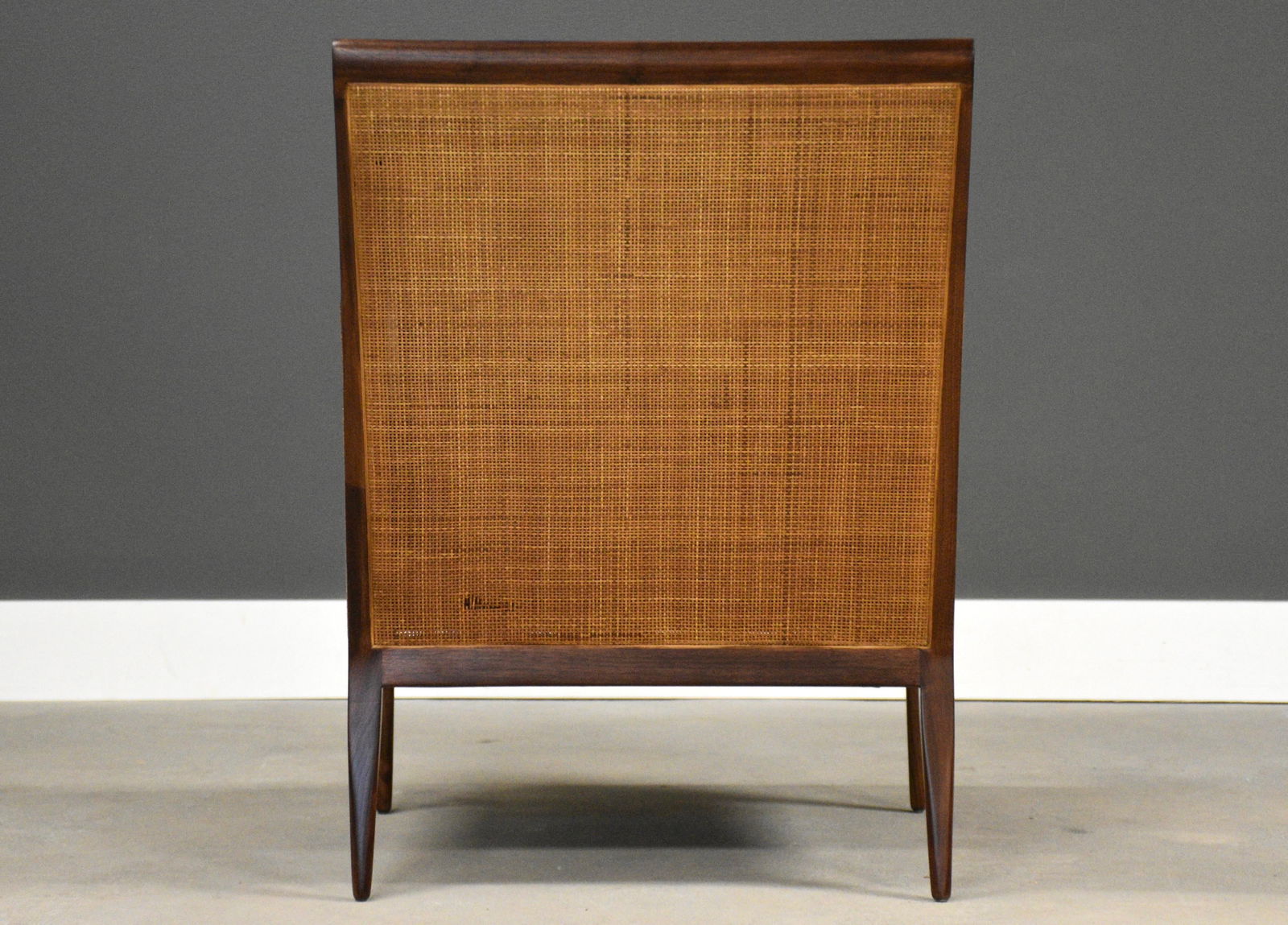 1960s Kipp Stewart for Directional Walnut and Cane Lounge Chair - 7
