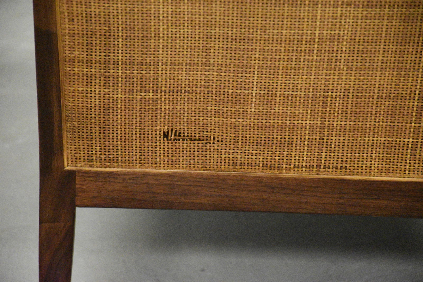 1960s Kipp Stewart for Directional Walnut and Cane Lounge Chair - 8