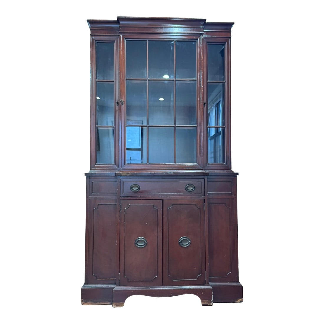 Mid-Century Brickwede Mahogany China Cabinet | Glass Curio Display Hutch | Vintage Solid Wood (1 of 8)