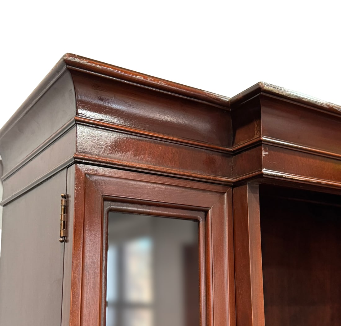 Mid-Century Brickwede Mahogany China Cabinet | Glass Curio Display Hutch | Vintage Solid Wood - 4