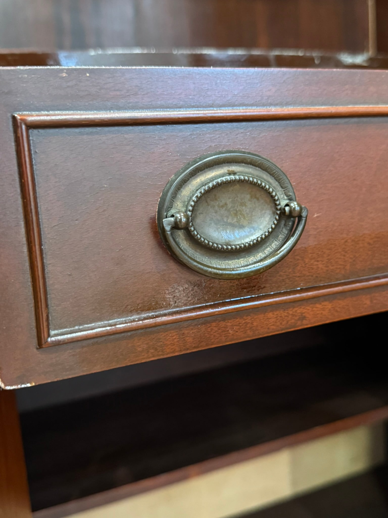 Mid-Century Brickwede Mahogany China Cabinet | Glass Curio Display Hutch | Vintage Solid Wood - 6