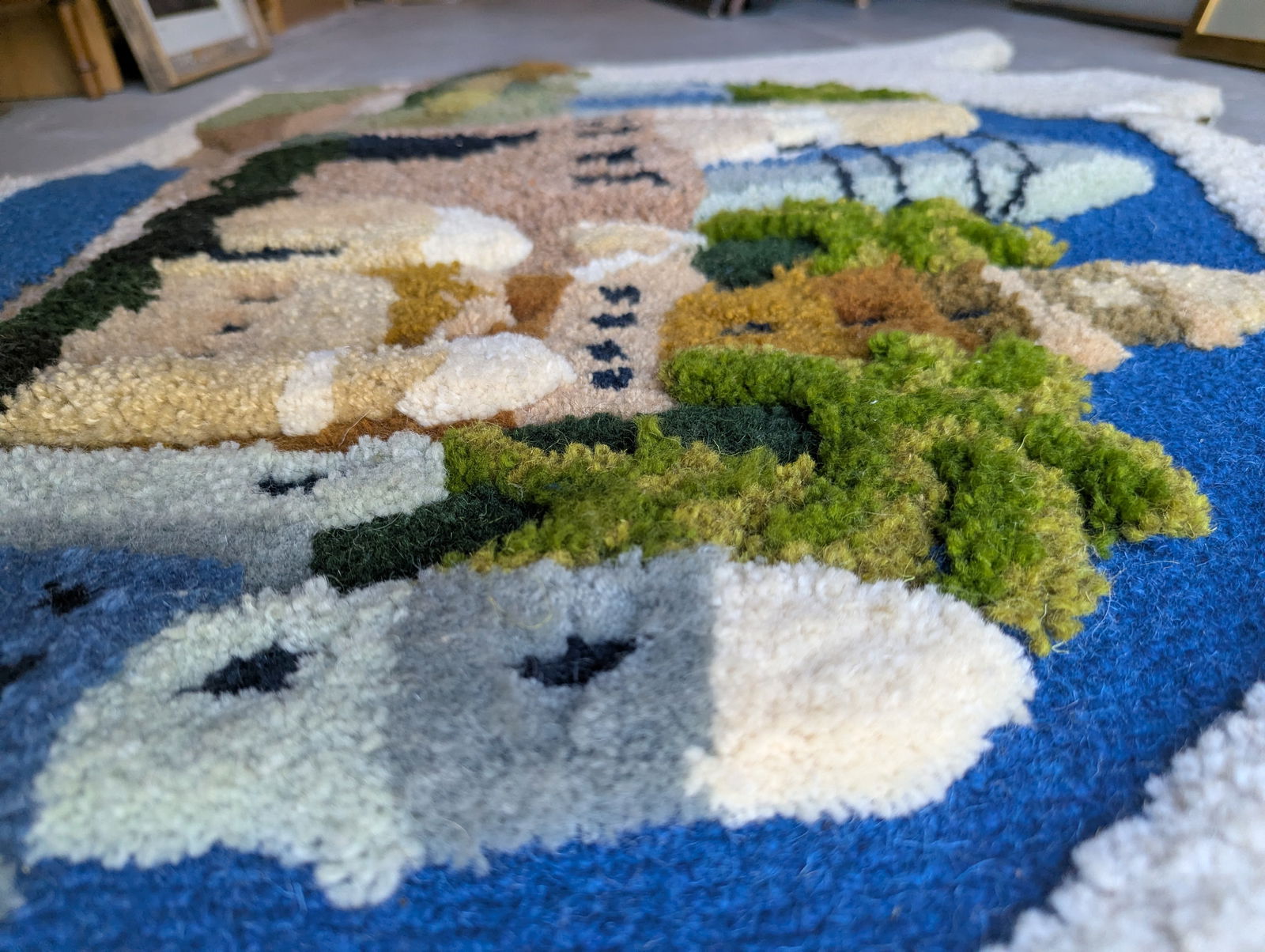 Late 20th Century Hand Crafted Decorative Jaffa Carpet Designed and Made in Israel Featuring Old Jer - 2