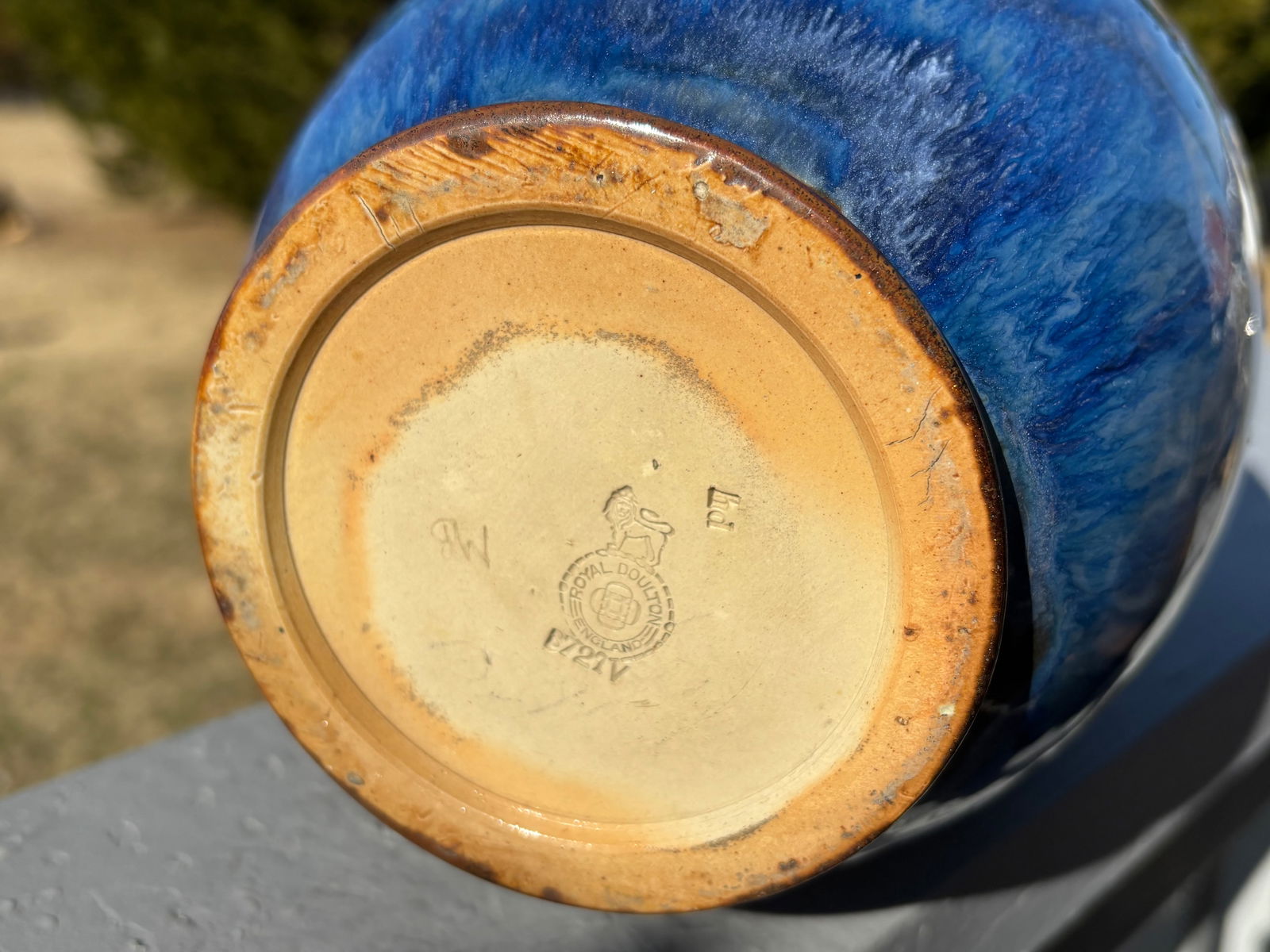 Royal Doulton England - Late 19th C. Floral Relief Stoneware 10" Vase - 10