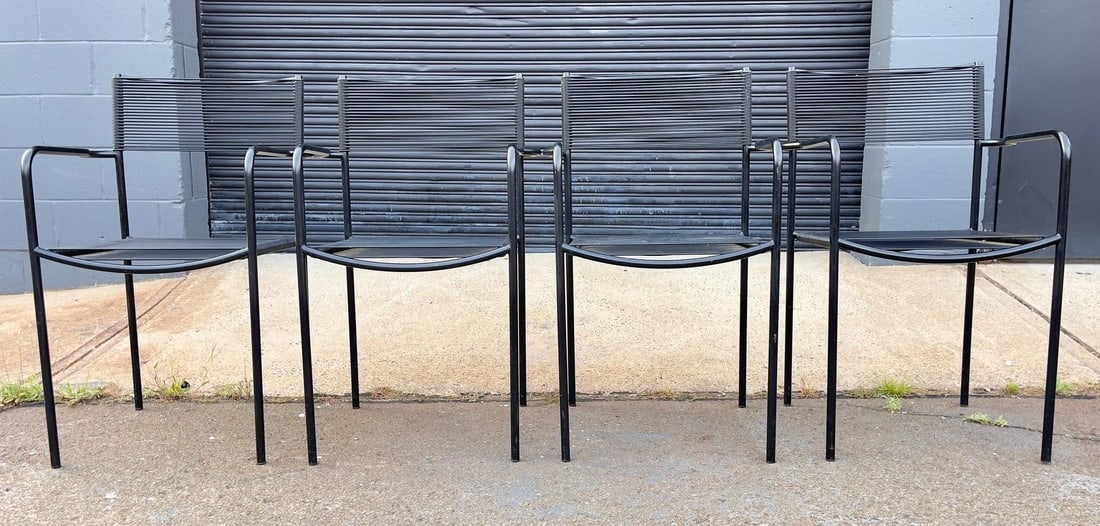 Vintage Italian Spaghetti Strap Armchairs Modèle 131 Attributed to Giandomenico Belotti for - 9