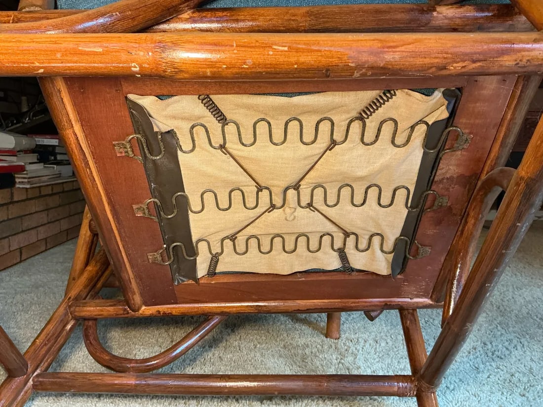 Mid-Century Modern Rattan Bamboo Lounge Chairs, Pair - 5