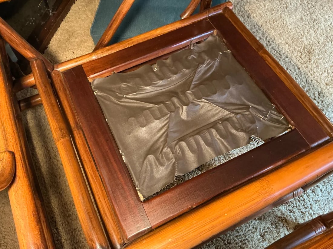 Mid-Century Modern Rattan Bamboo Lounge Chairs, Pair - 7